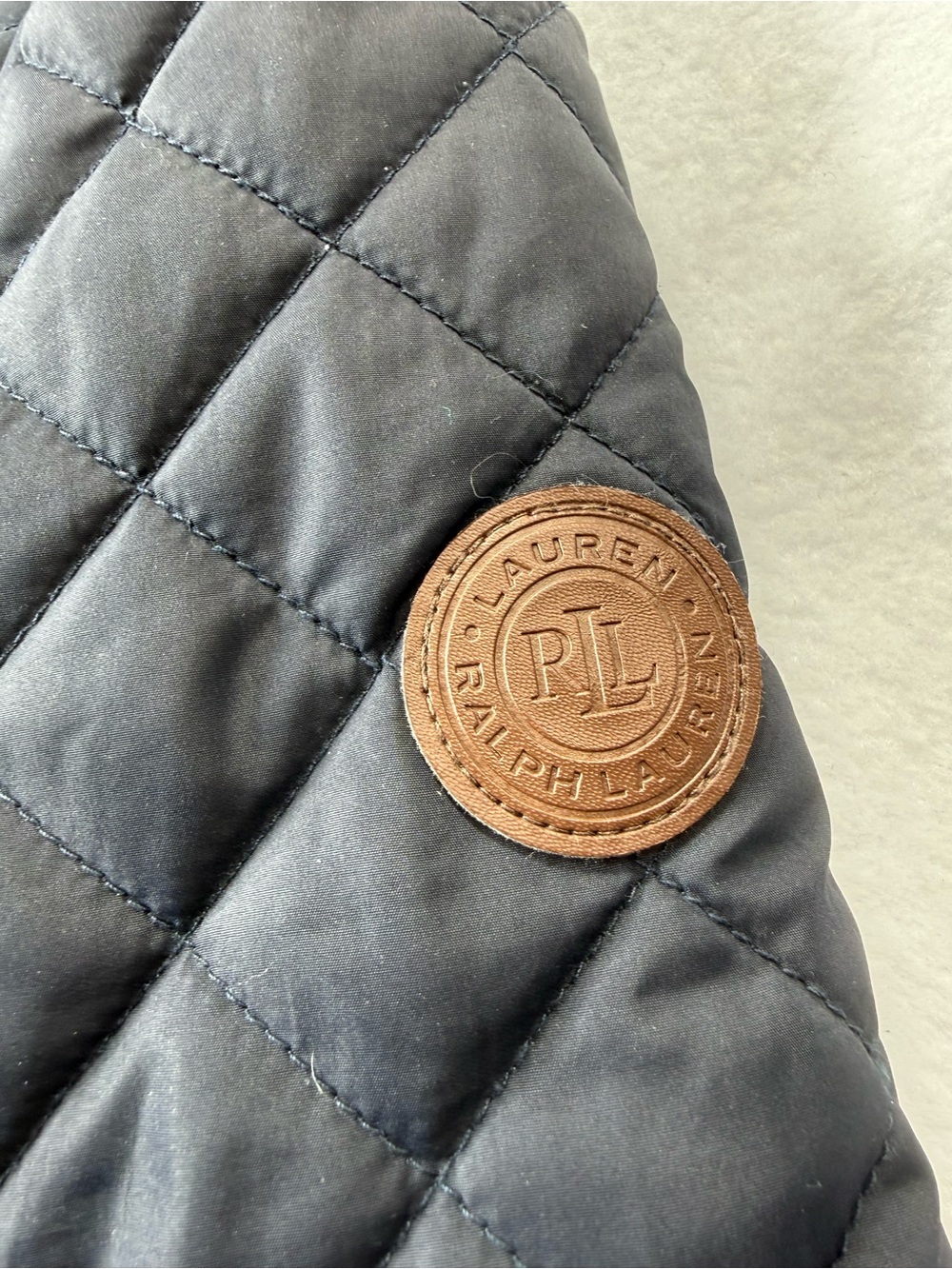 Lauren Ralph Lauren Women’s Large Black Quilted Jacket Green Lining Gold Snap - Picture 7 of 13